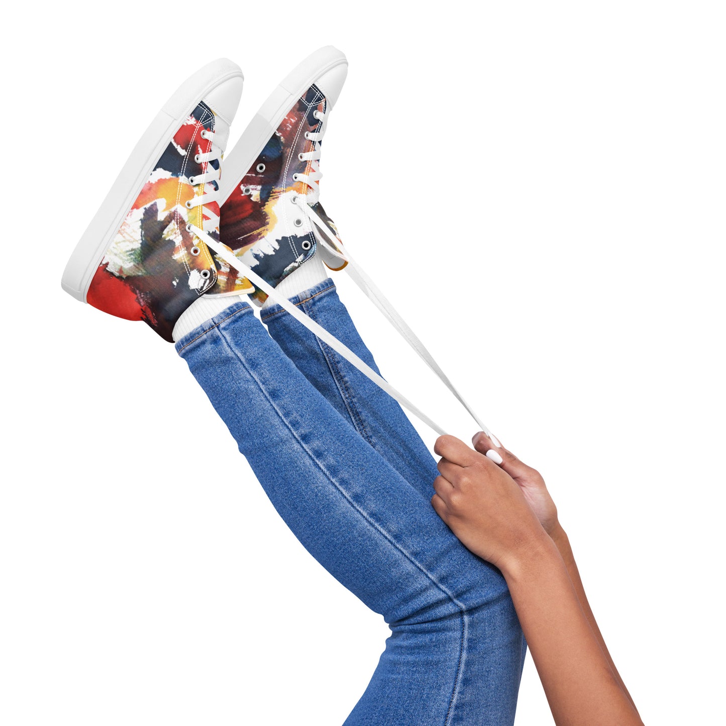 Colorful women’s high top canvas shoes - Free Shipping Worldwide