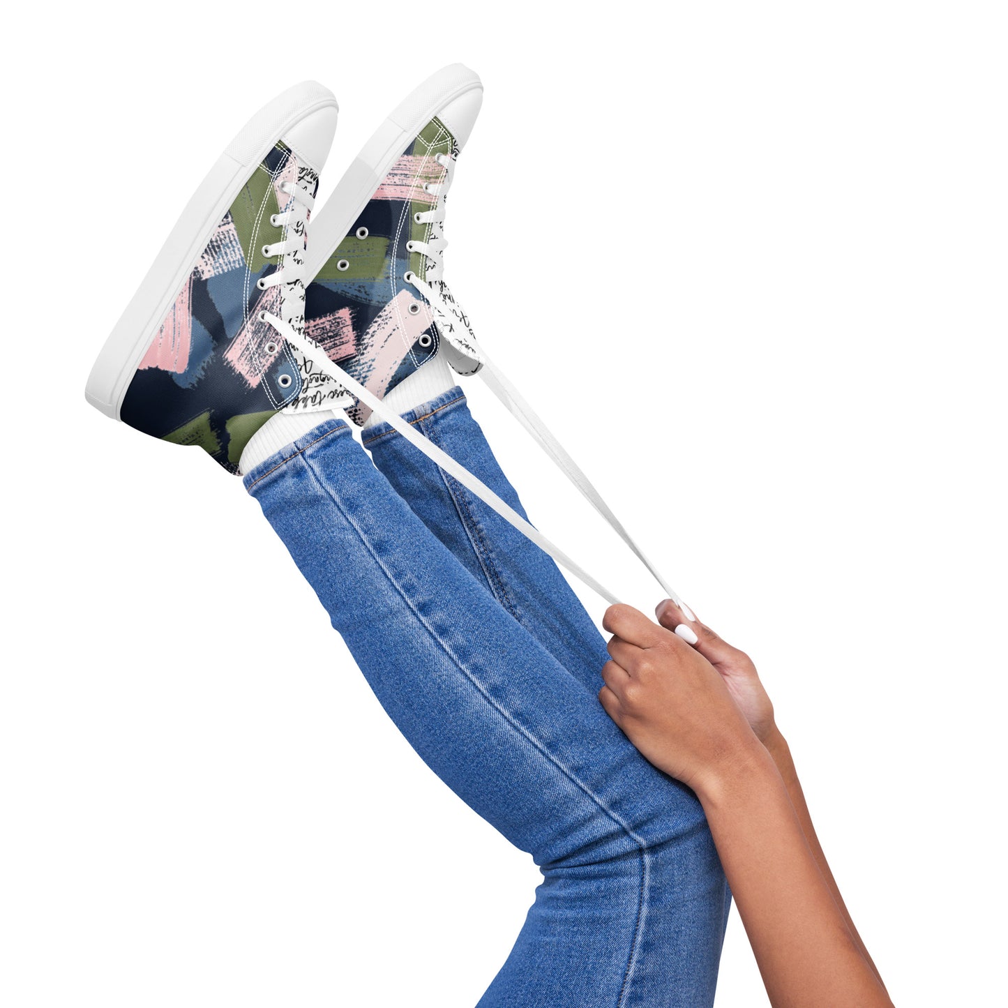 Colorful women’s high top canvas shoes - Free Shipping Worldwide