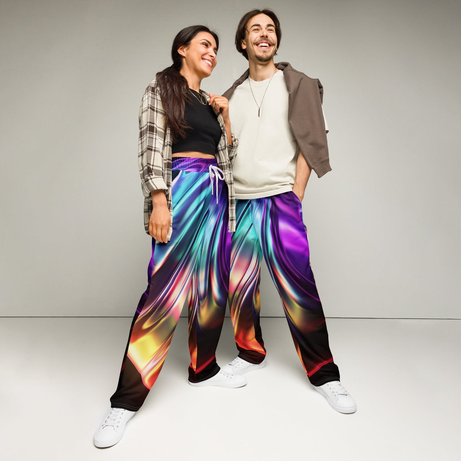 Colorful Wide-Leg Joggers - Unisex - Unique Designs
