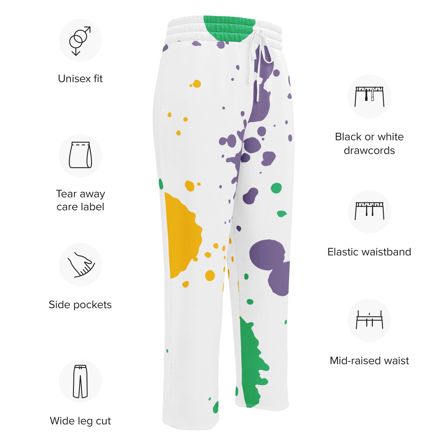 Colorful Wide-leg joggers - Unique Designs - Free Shipping Worldwide
