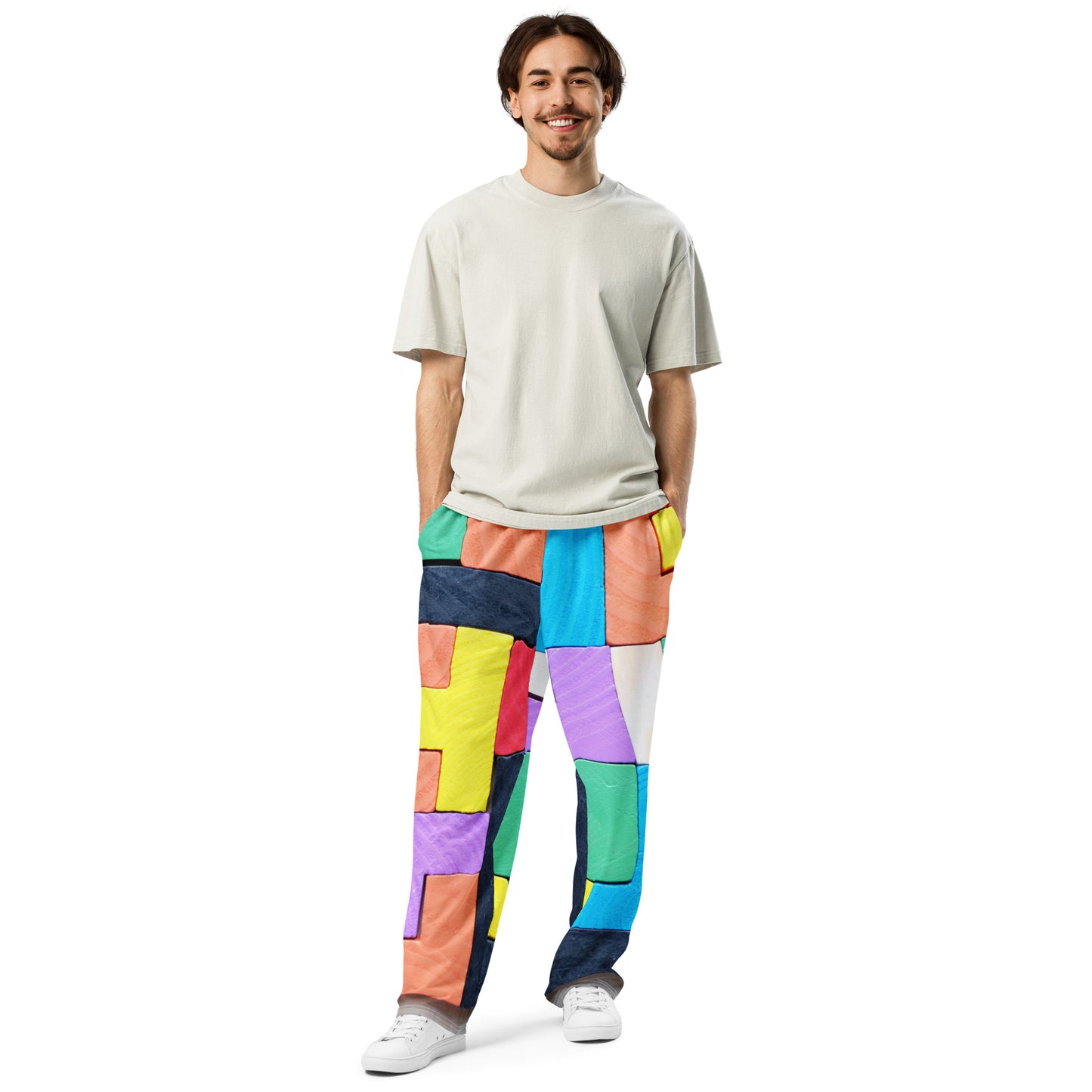 Colorful Wide-leg joggers - Unique Designs - Free Shipping Worldwide