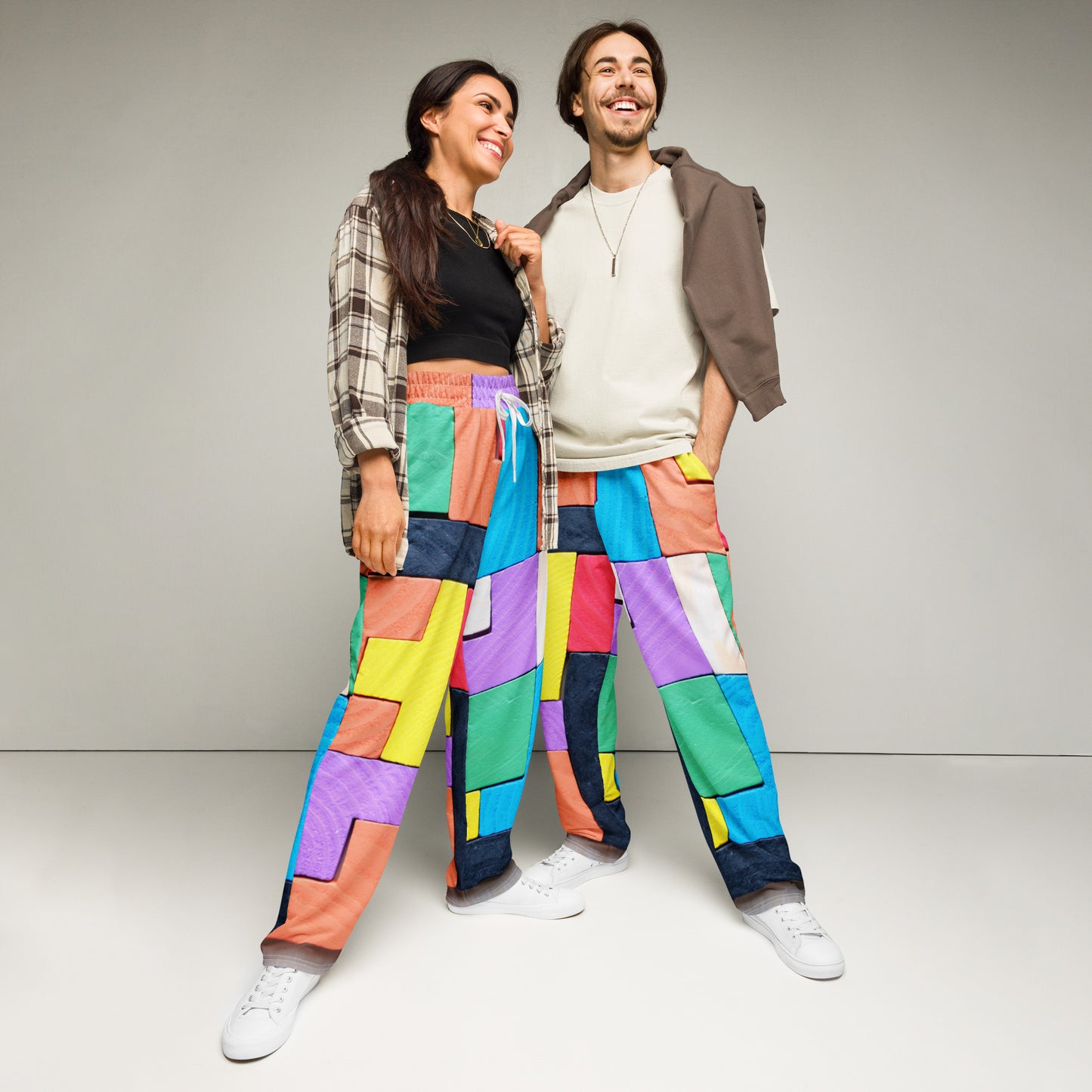 Colorful Wide-leg joggers - Unique Designs - Free Shipping Worldwide