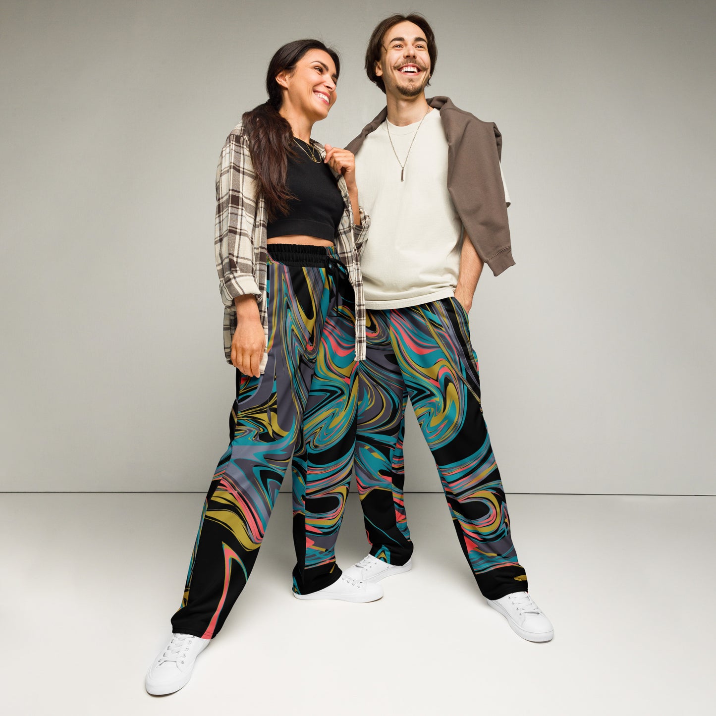 Colorful Wide-leg joggers - Unique Designs - Free Shipping Worldwide