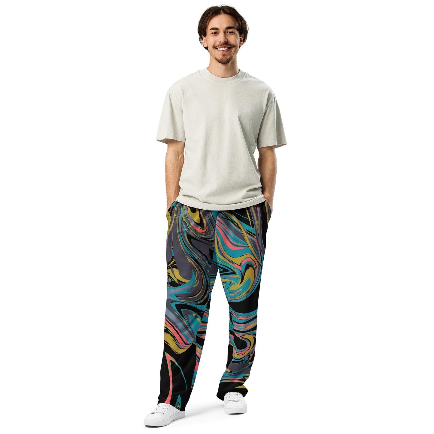 Colorful Wide-leg joggers - Unique Designs - Free Shipping Worldwide