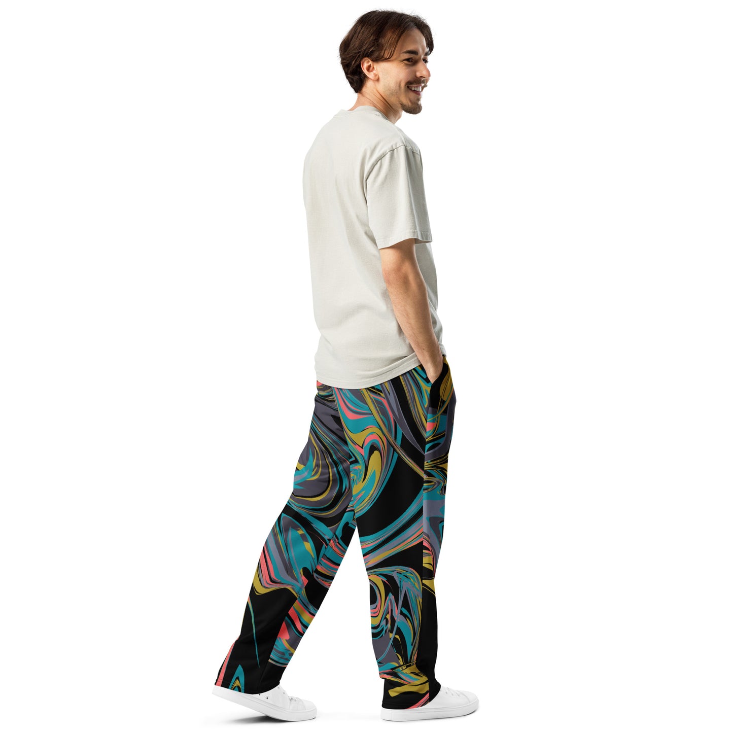 Colorful Wide-leg joggers - Unique Designs - Free Shipping Worldwide