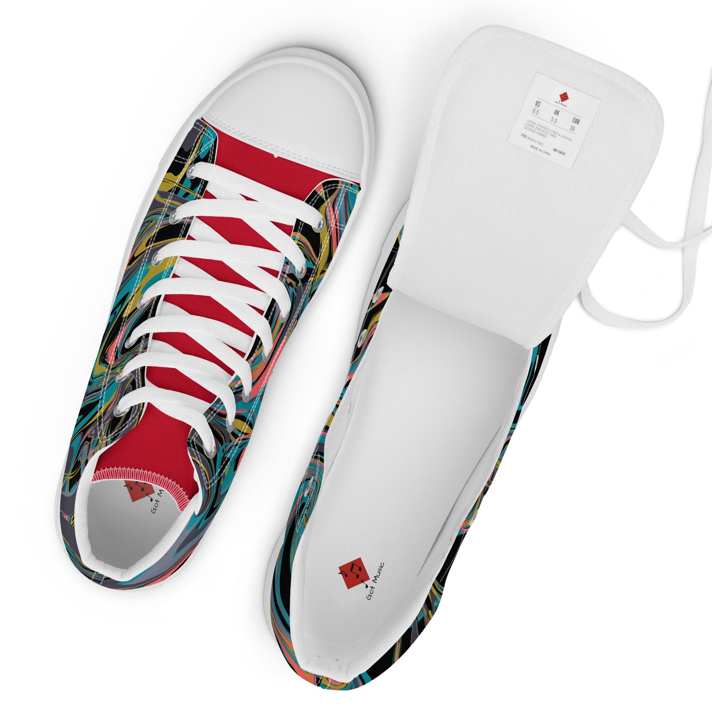 Colorful high top canvas shoes - Free Shipping Worldwide