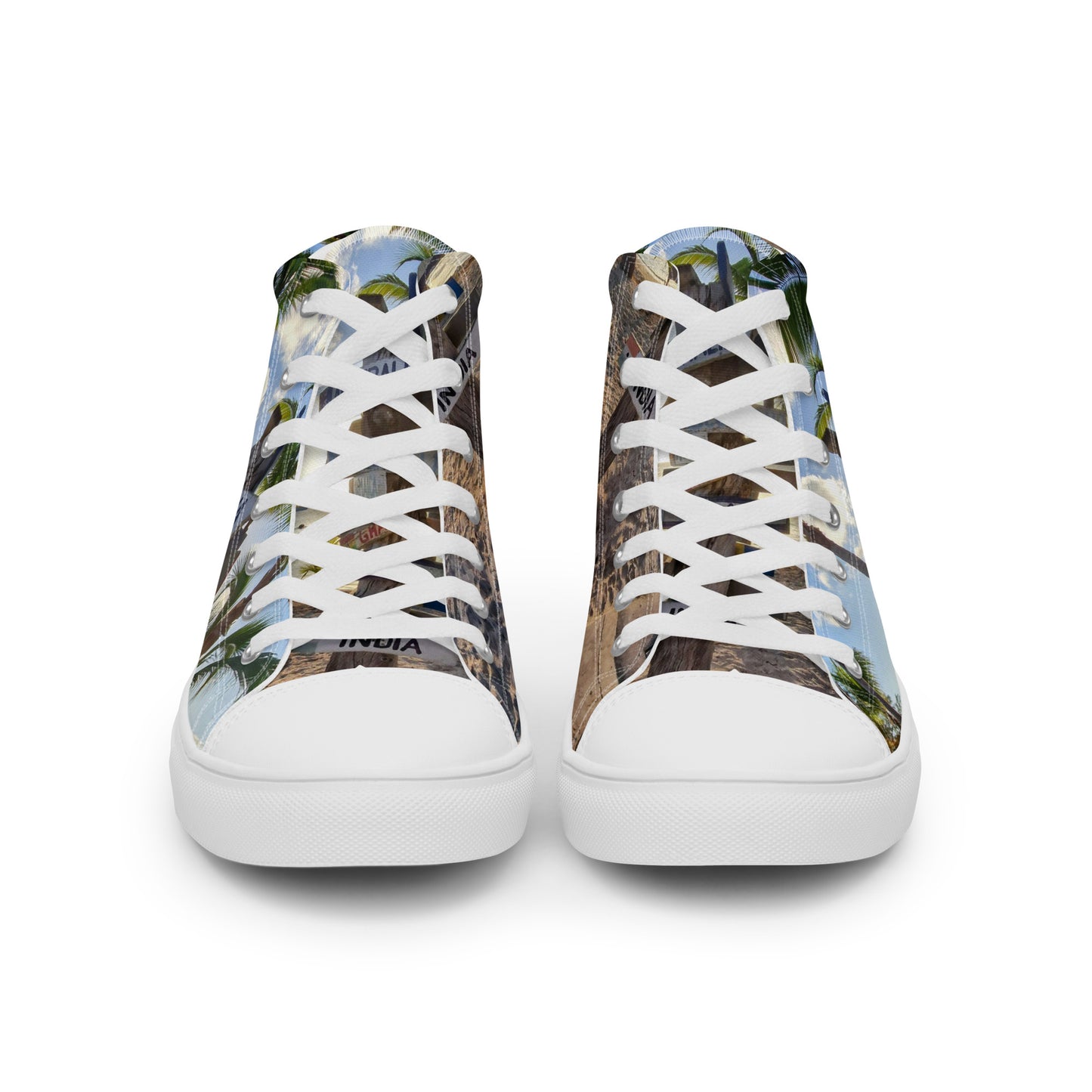 Colorful high top canvas shoes Free Shipping Worldwide
