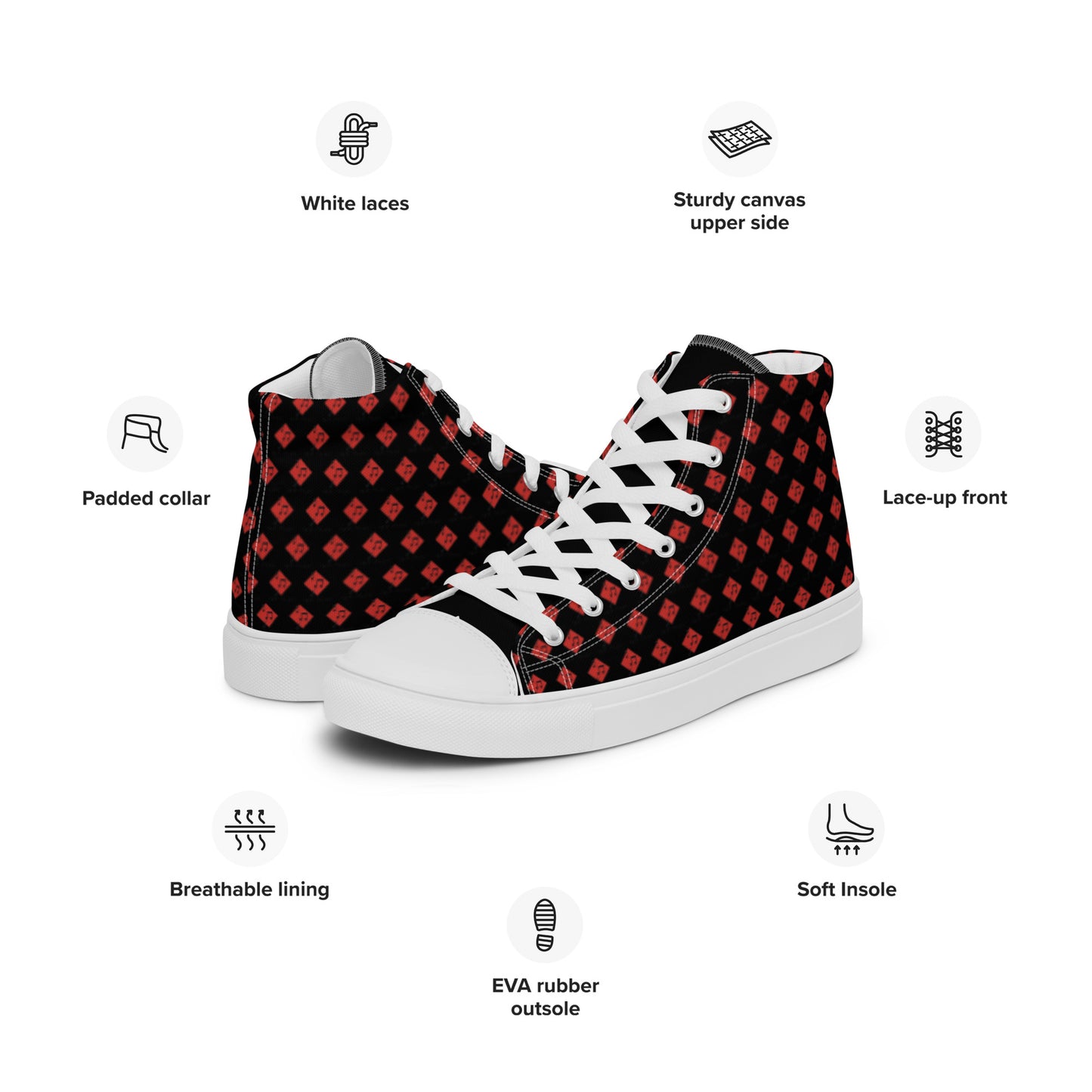Colorful high top canvas shoes - Free Shipping Worldwide