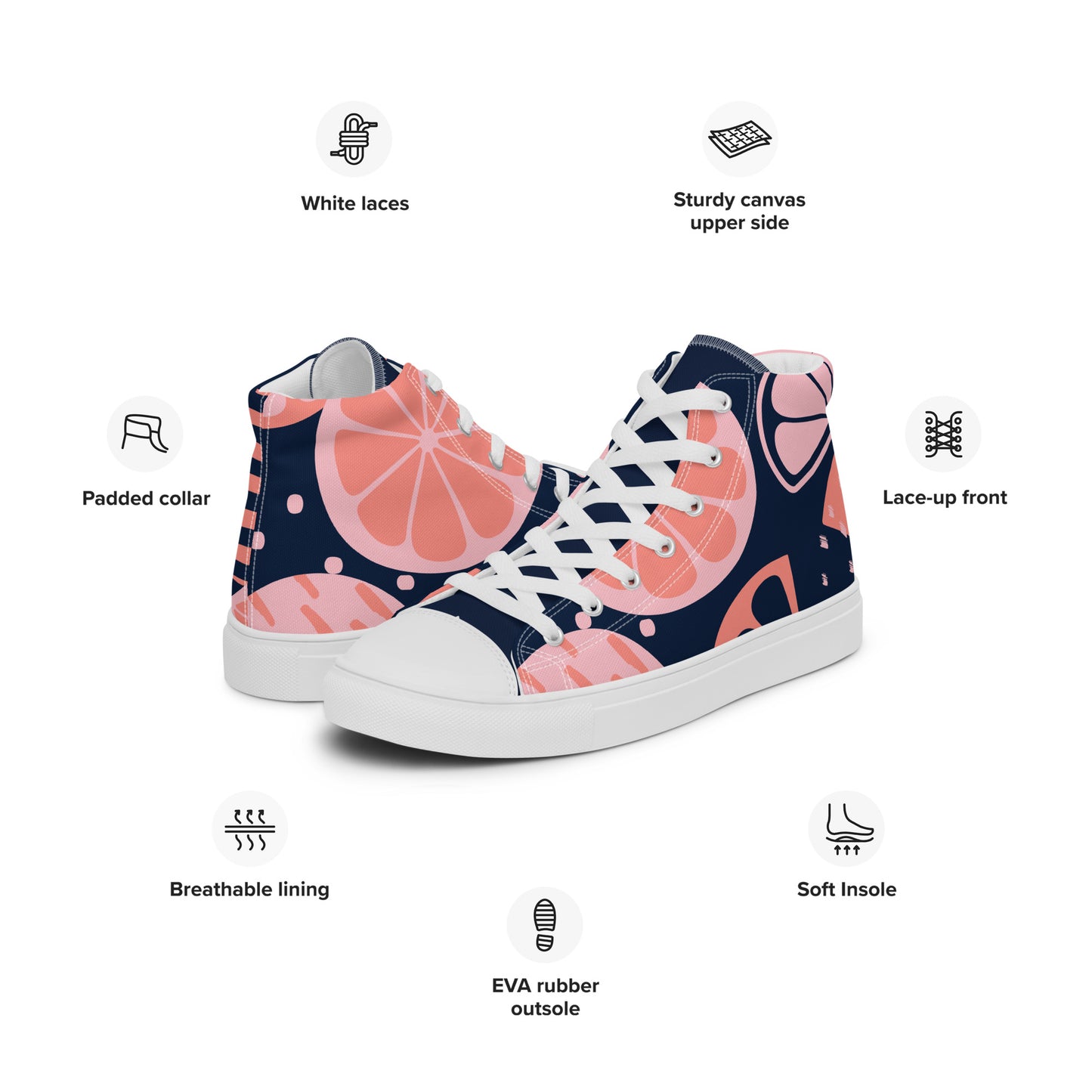 Colorful high top canvas shoes - Free Shipping Worldwide