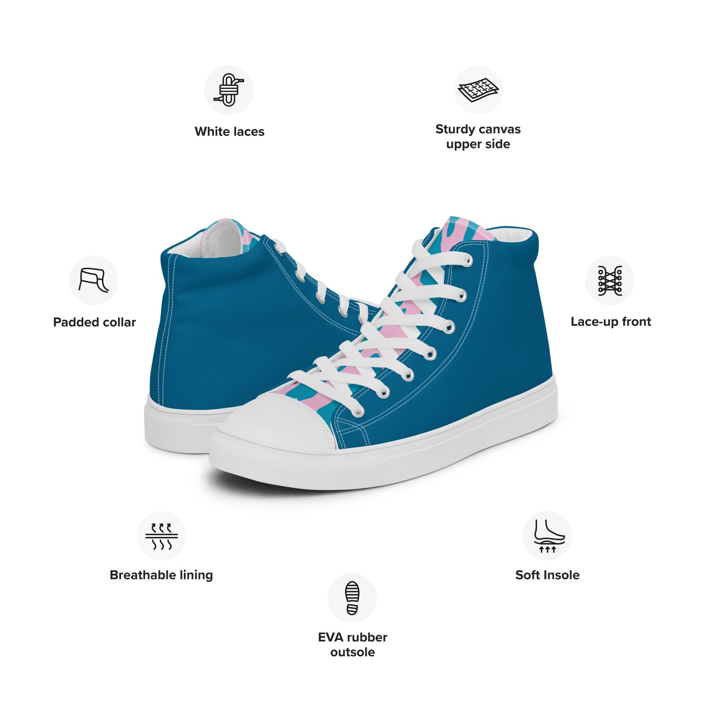 Colorful high top canvas shoes - Free Shipping Worldwide