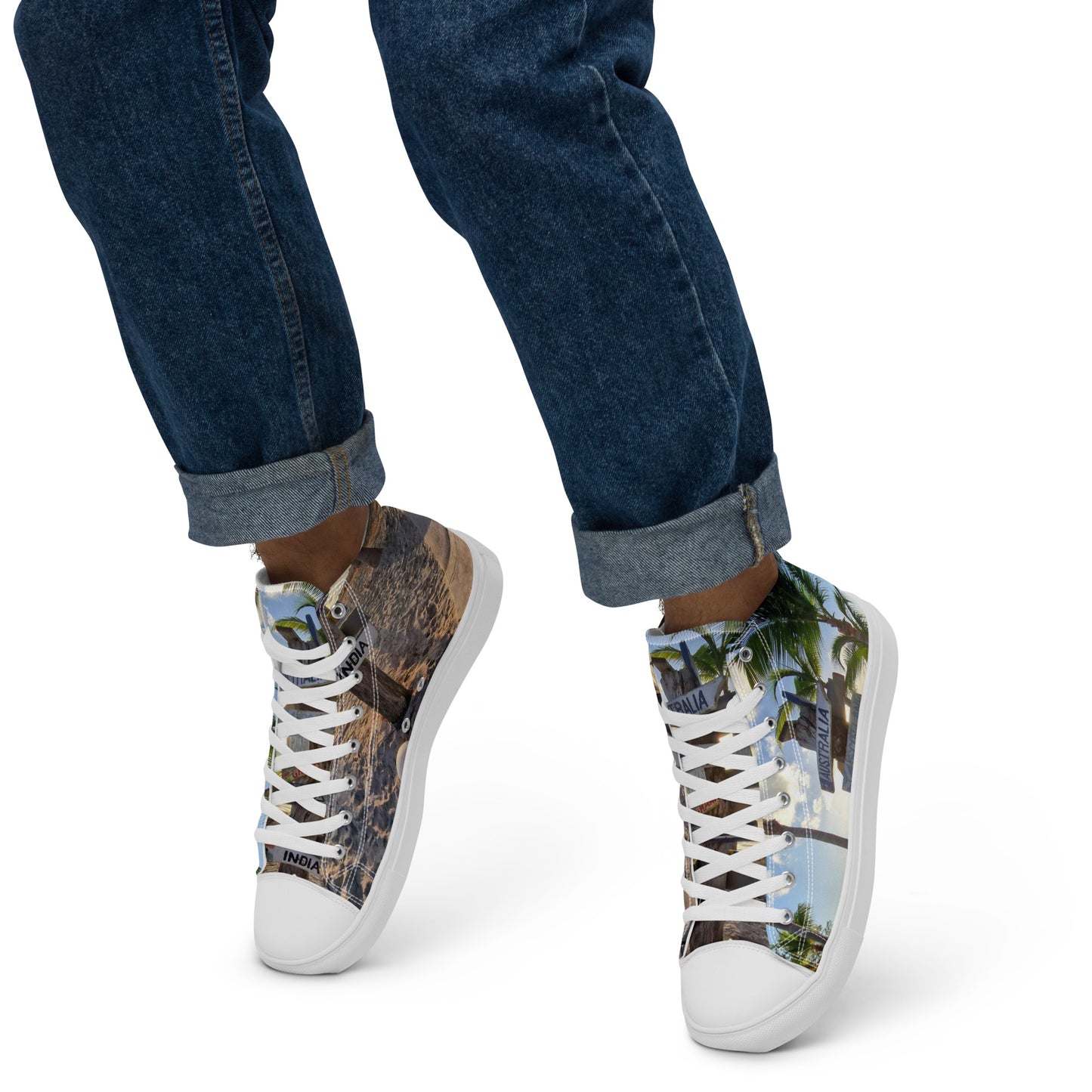 Colorful high top canvas shoes Free Shipping Worldwide