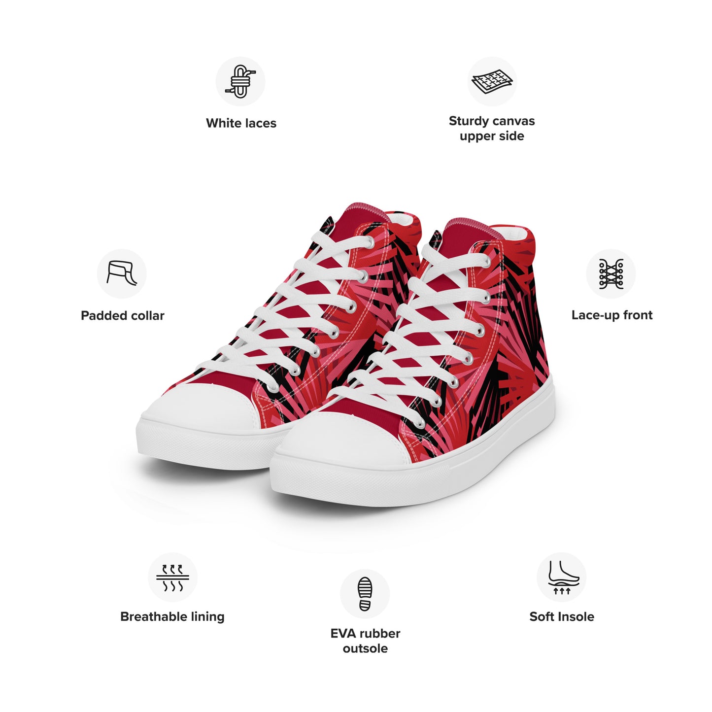 Colorful high top canvas shoes - Free Shipping Worldwide