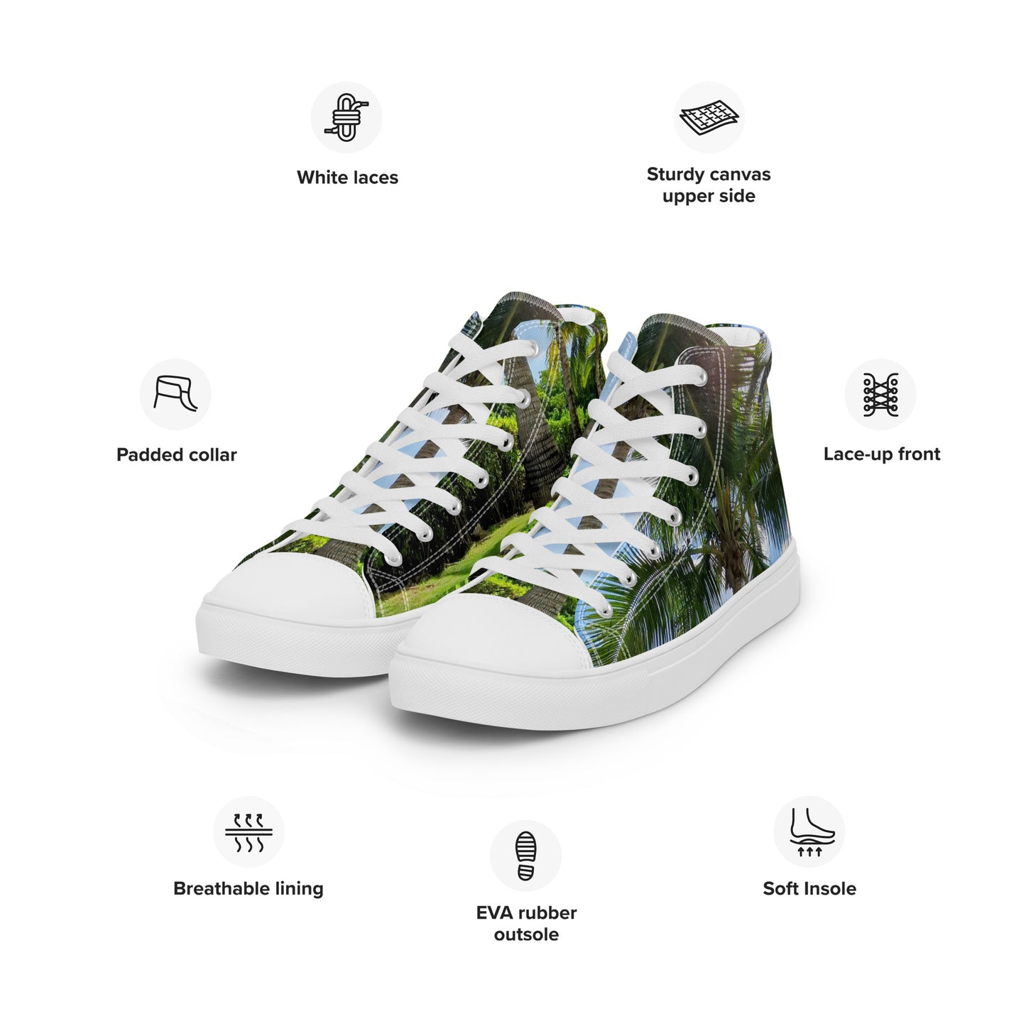 Colorful high top canvas shoes - Free Shipping Worldwide