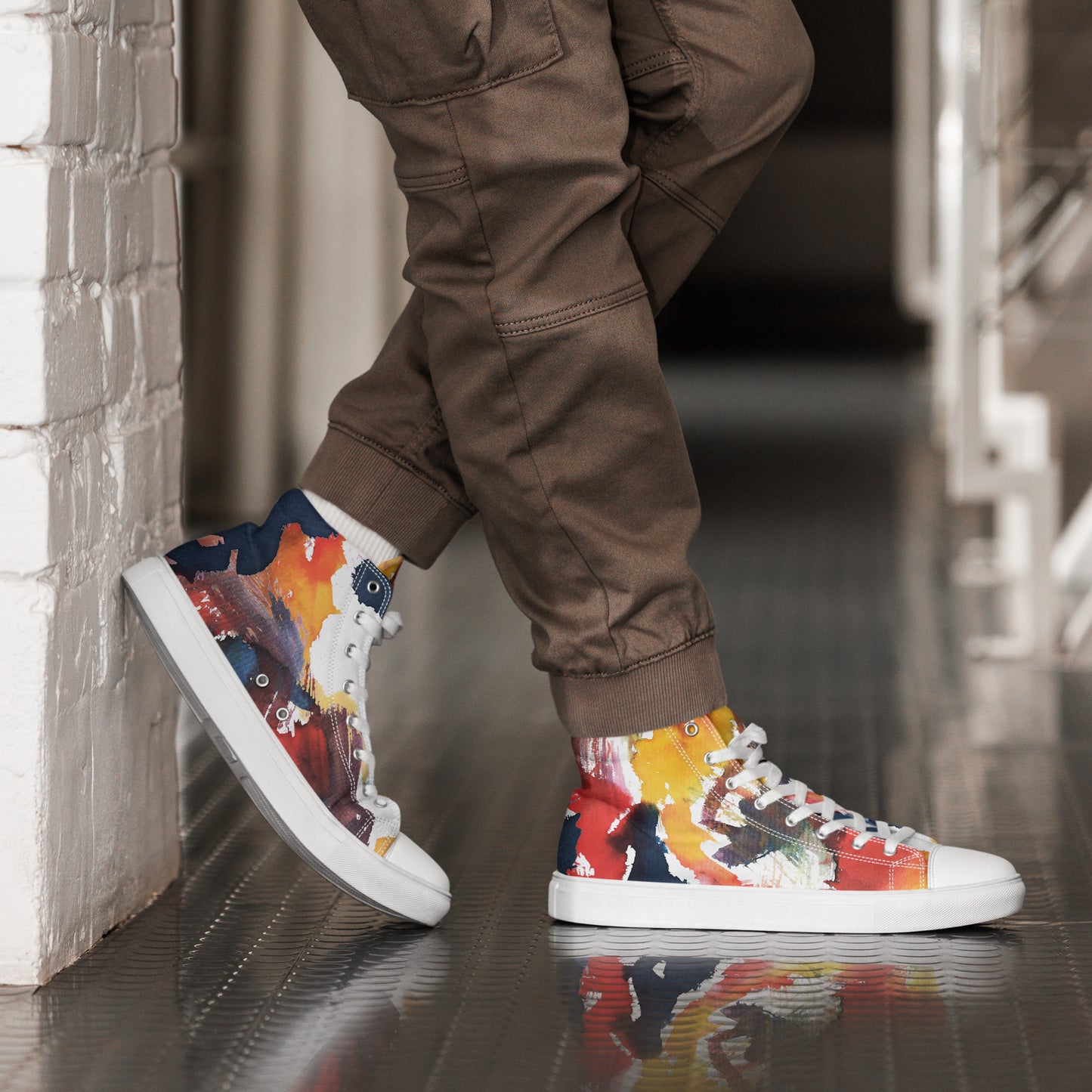 Colorful high top canvas shoes - Free Shipping Worldwide