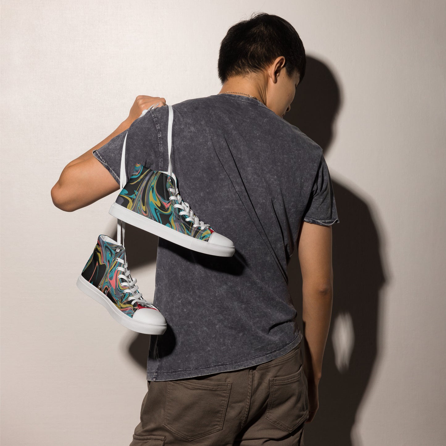 Colorful high top canvas shoes - Free Shipping Worldwide