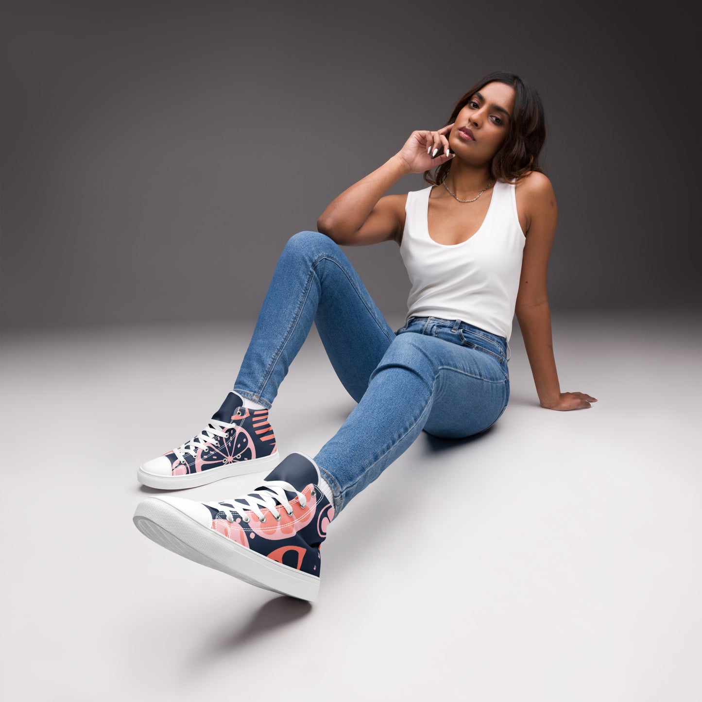 Colorful women’s high top canvas shoes - Free Shipping Worldwide